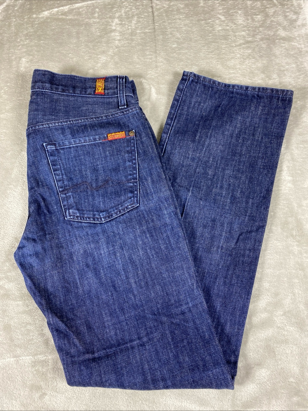 7 For All Mankind Men's Indigo Straight Leg Jeans 30x32 Straight Leg Denim